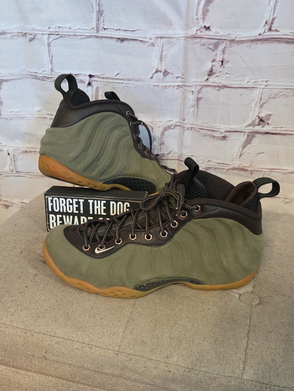 Nike Men’s Olive Green Foamposite with Gum Outsole